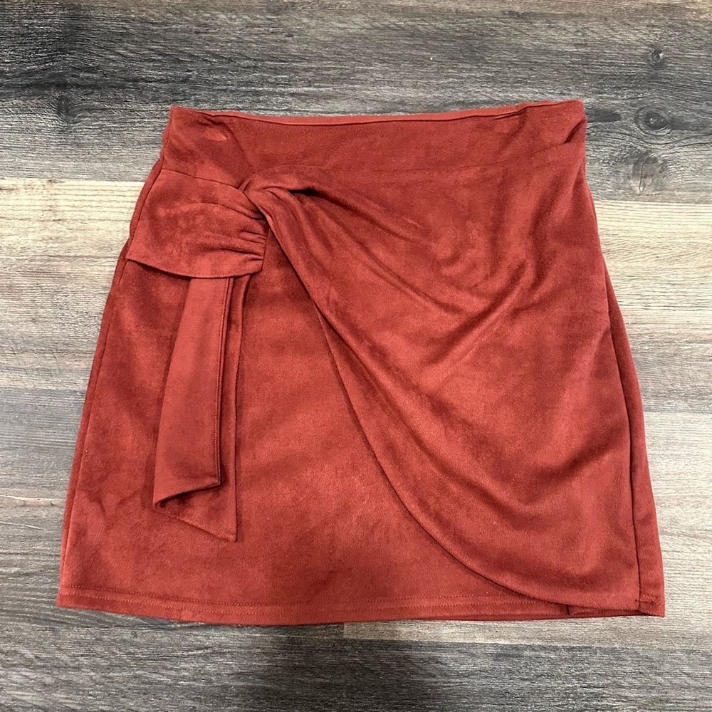 Red Suede Altar’d State Skirt